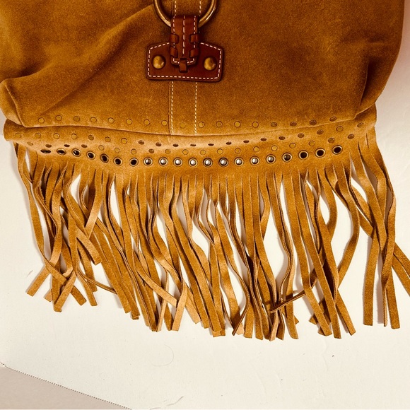Coach Women s Rare Vintage Fringe Beige Suede Bag W Brass Findings #10401 - Picture 15 of 16